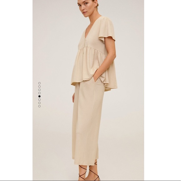 MANGO Flared Blouse and Fluid Culotte Pants Set - Picture 4 of 7
